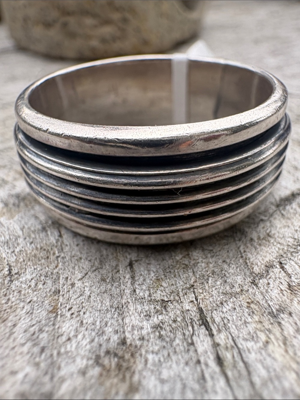 Men’s sterling silver spinner ring